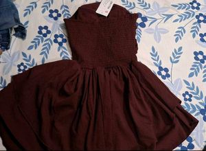 Maroon Strapless Mini Dress