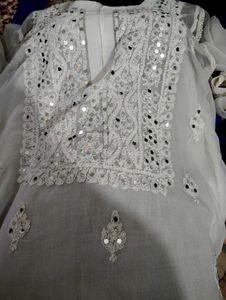 Mirror Work Chicken Curry Lucknowi Kurta