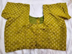 Festive Green &amp; Pink Stitched Blouse