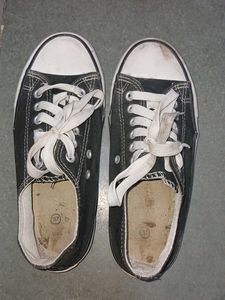 Black Canvas Sneakers - Size 37
