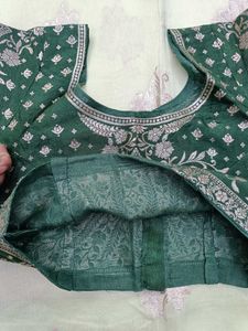 Green Jari Work Saree