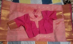 Elegant Pink Saree with Blouse