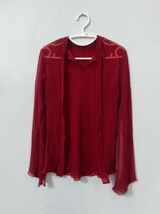 Mango Tie Neck Top