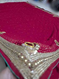 Red Embellished Saree