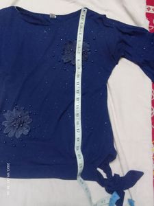 Fancy Navy Blue Top For Girls