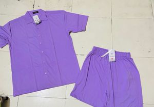 Purple Shirt &amp; Shorts Set Men Woman Both