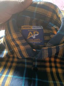 AP Casual Shirt - Blue &amp; Yellow Plaid