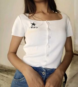 White Knit Top For Women