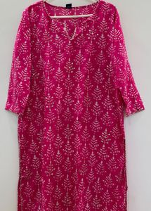 Pink Printed Kurta