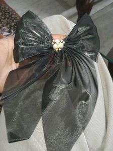 Chic Black Bow Hair Accessory