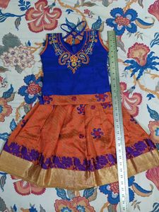 Orange Ethnic Baby Girl's Dress