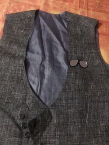 Gray Herringbone Vest