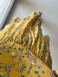 Yellow Floral Tiered Mini Dress
