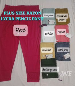 PLUS SIZE RAYON LYCRA PENCIL PANT