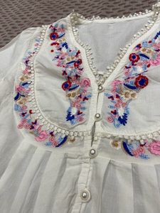 Bohemian Embroidered White Top