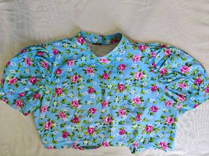 Floral Print Puff Sleeve Top