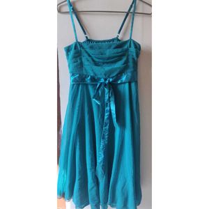 Beautiful Blue Colour Dress With 2 Top Free