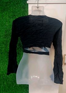 Asymmetrical Flounce Sleeve &amp; Wrap Top