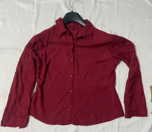 Ladies Maroon Formal Shirt