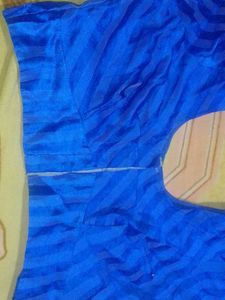 Blue Lined Blouse For Woman