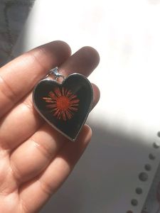 Heart Necklace With Real Dried Flower