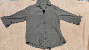 Tie-Front Button-Down Shirt
