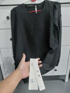 Textured Black Mini Dress