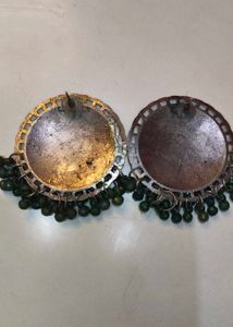 Green Jhumka Earrings