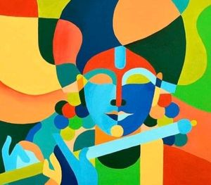 Lord Krishna Abstract Art