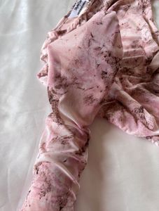 Pink Full Sleeves Mesh Bodysuit