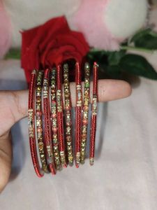 Red &amp; Gold Bangle Set