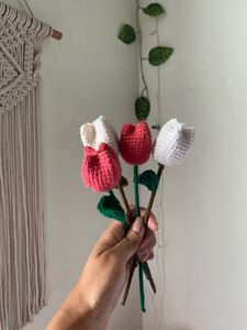Crochet Tulip Flowers 🌷✨ 100rs For One Flower