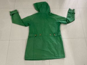 Green Hooded Casual Jacket