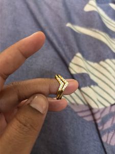 Gold Chevron Ring Size-6