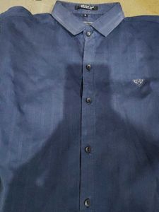 Navy Blue Striped Shirt