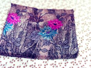 Floral Print  silk Saree