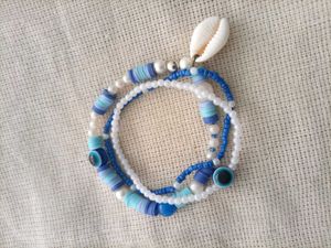 Shell &amp; Evil Eye Bracelet Stack 🐚💙✨