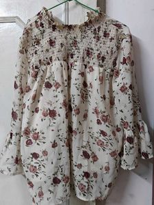 Floral Printed Bell Sleeves Women Top