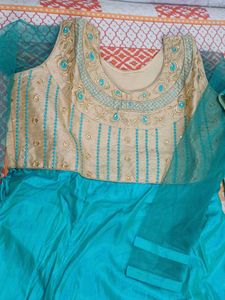 Teal Anarkali Kurta Set
