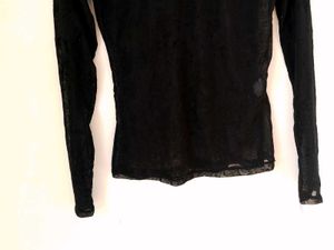 Black Floral Mesh Top.