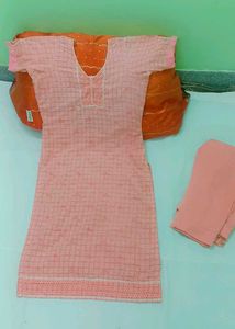 Peach Kurti Set
