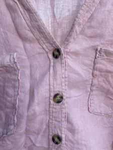 Zara Linen Crop Shirt