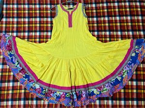 Yellow Anarkali Style Kurta