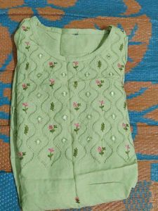 Pista Colour Kurta Set With Dupatta