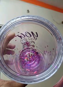 Cute Pink Glittery Glass