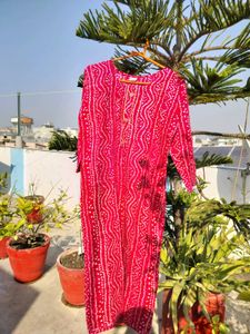 Pink Printed Kurta