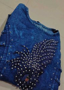 Cute Denim Fit &amp; Flare Dress