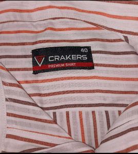 Slim Fit Striped Spread Collar Casual Shirt For Men (Size 40 cm, Full Sleeve)