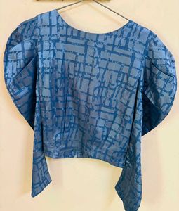 Stylish Blue Patterned Top