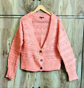 Peach Knit Cardigan size-40